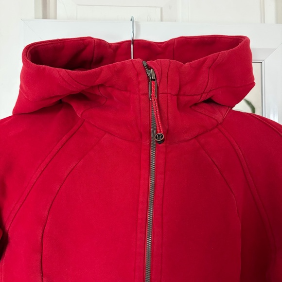lululemon athletica full zip Scuba Vibrant Red Zip-Up Fleece Hoodie - Picture 4 of 14